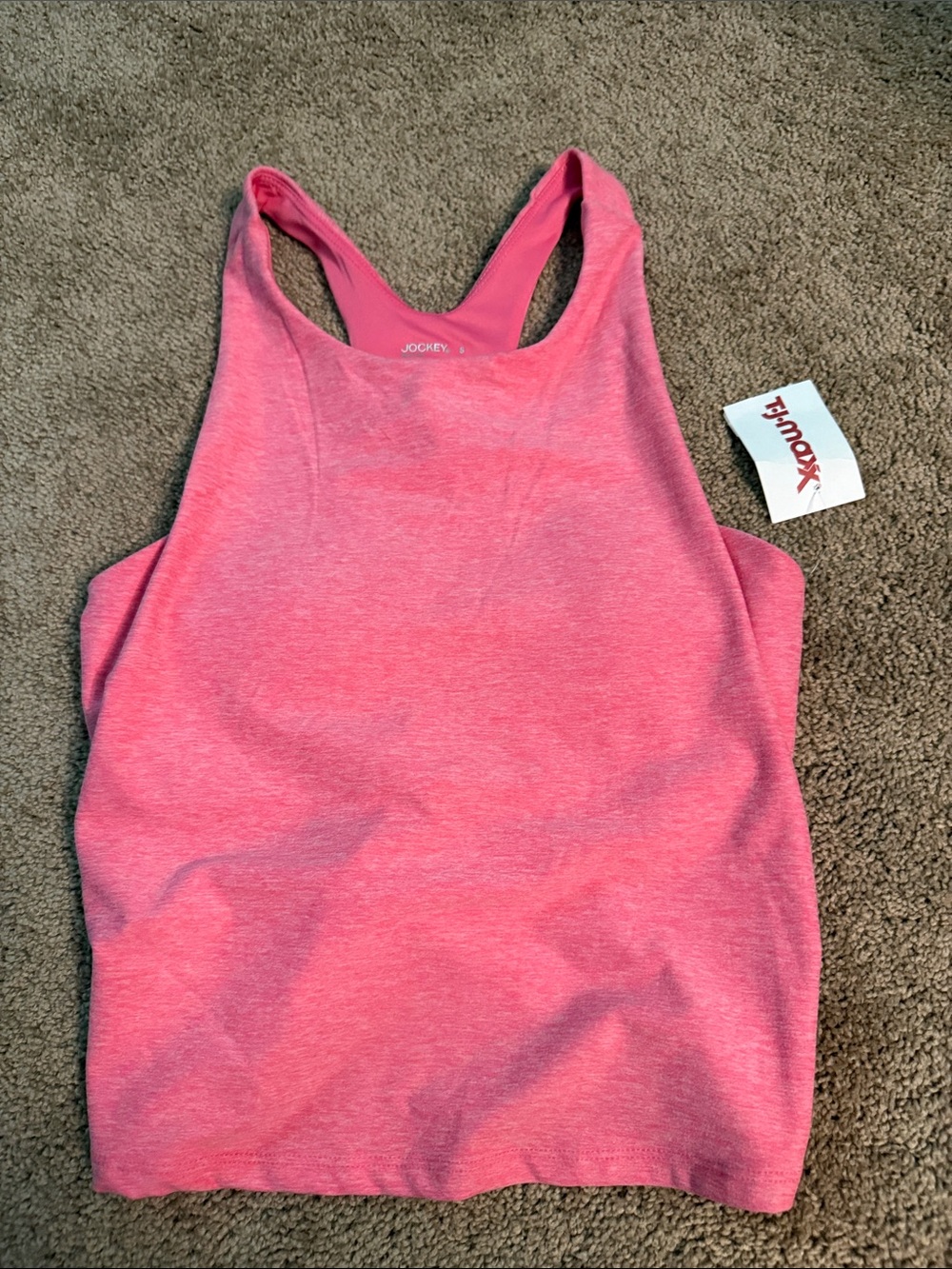 New with tags Jockey Bright Pink Racerback Tank - cropped - size small